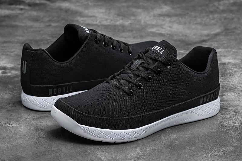 Black Nobull Canvas Men's Trainers | CA J1333P